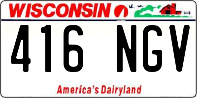 WI license plate 416NGV