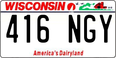 WI license plate 416NGY