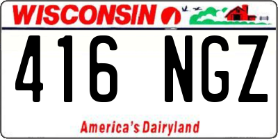 WI license plate 416NGZ