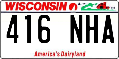 WI license plate 416NHA