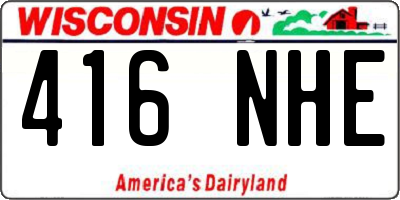 WI license plate 416NHE