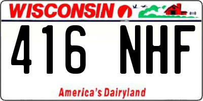 WI license plate 416NHF