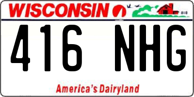 WI license plate 416NHG