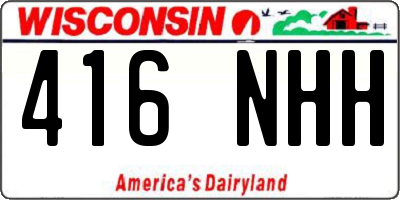 WI license plate 416NHH