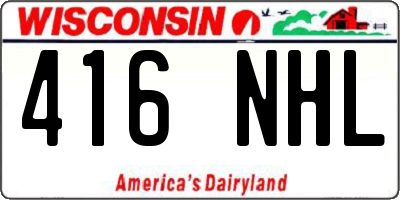 WI license plate 416NHL