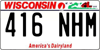 WI license plate 416NHM