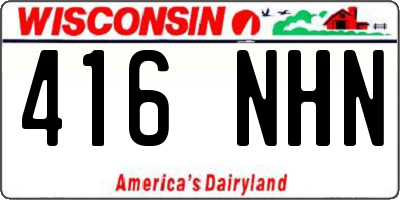 WI license plate 416NHN