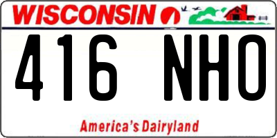 WI license plate 416NHO