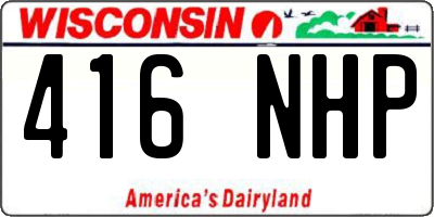 WI license plate 416NHP