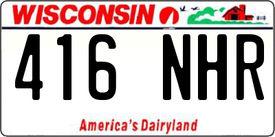 WI license plate 416NHR