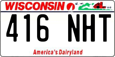WI license plate 416NHT