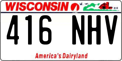 WI license plate 416NHV