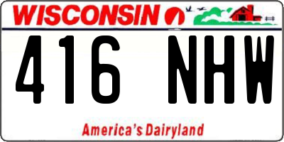 WI license plate 416NHW