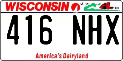 WI license plate 416NHX