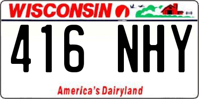 WI license plate 416NHY