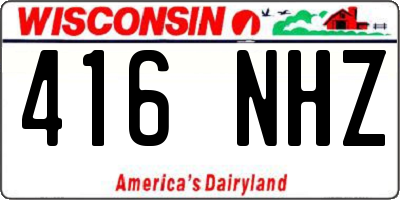 WI license plate 416NHZ