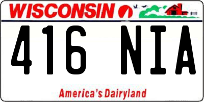 WI license plate 416NIA