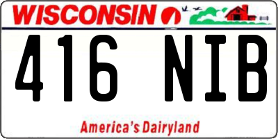 WI license plate 416NIB