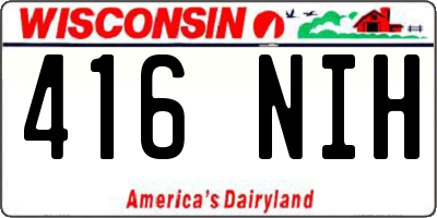 WI license plate 416NIH