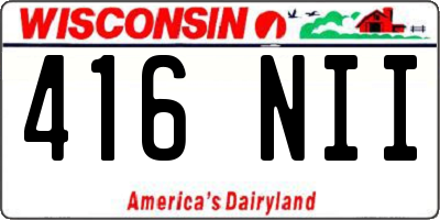 WI license plate 416NII