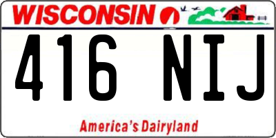 WI license plate 416NIJ