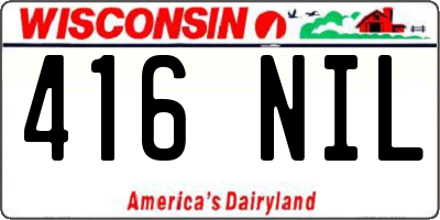 WI license plate 416NIL