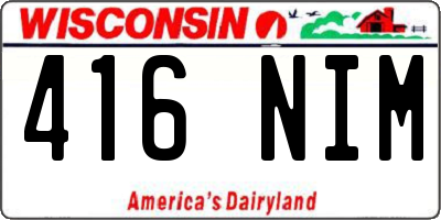 WI license plate 416NIM