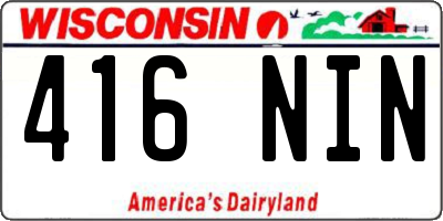 WI license plate 416NIN
