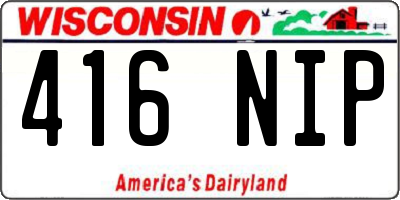 WI license plate 416NIP