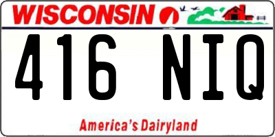 WI license plate 416NIQ