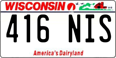 WI license plate 416NIS