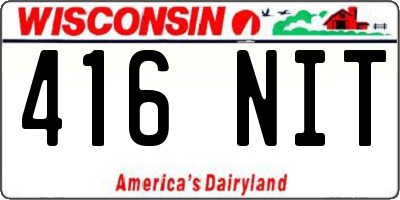 WI license plate 416NIT