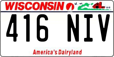 WI license plate 416NIV