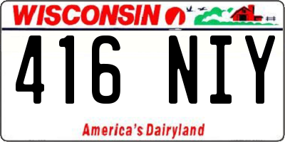 WI license plate 416NIY