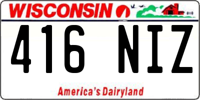 WI license plate 416NIZ