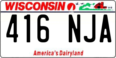 WI license plate 416NJA