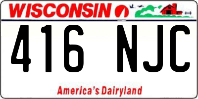 WI license plate 416NJC