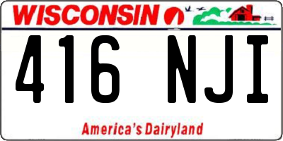 WI license plate 416NJI