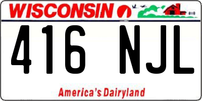 WI license plate 416NJL