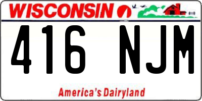WI license plate 416NJM