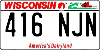WI license plate 416NJN