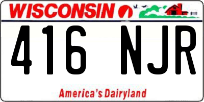 WI license plate 416NJR