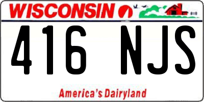 WI license plate 416NJS