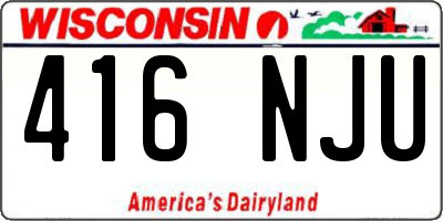 WI license plate 416NJU