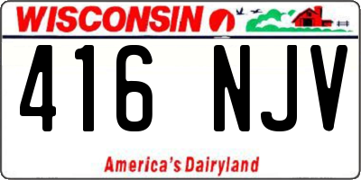 WI license plate 416NJV