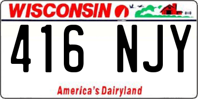 WI license plate 416NJY