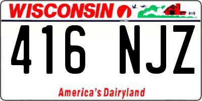 WI license plate 416NJZ