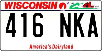 WI license plate 416NKA