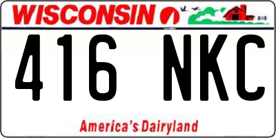 WI license plate 416NKC