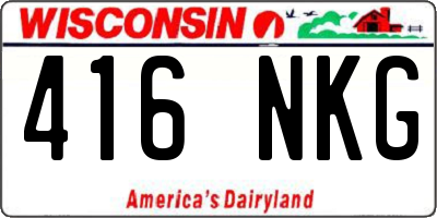 WI license plate 416NKG